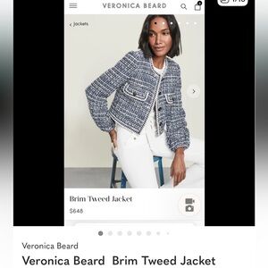 Veronica Beard Navy Tweed Blazer